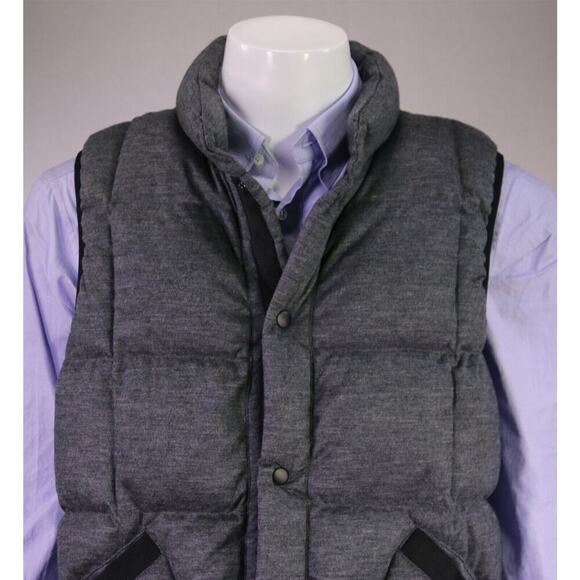 Isaora Gray Wool Down Puffer Vest Jacket Men's XL - Picture 3 of 9
